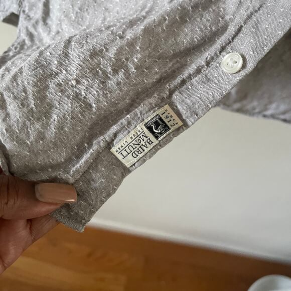 J. Crew Baird McNutt Irish Linen Mens Casual Button-Down Shirt Small - Flawed - Picture 4 of 12